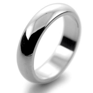  Plain D Profile Wedding Rings - Platinum